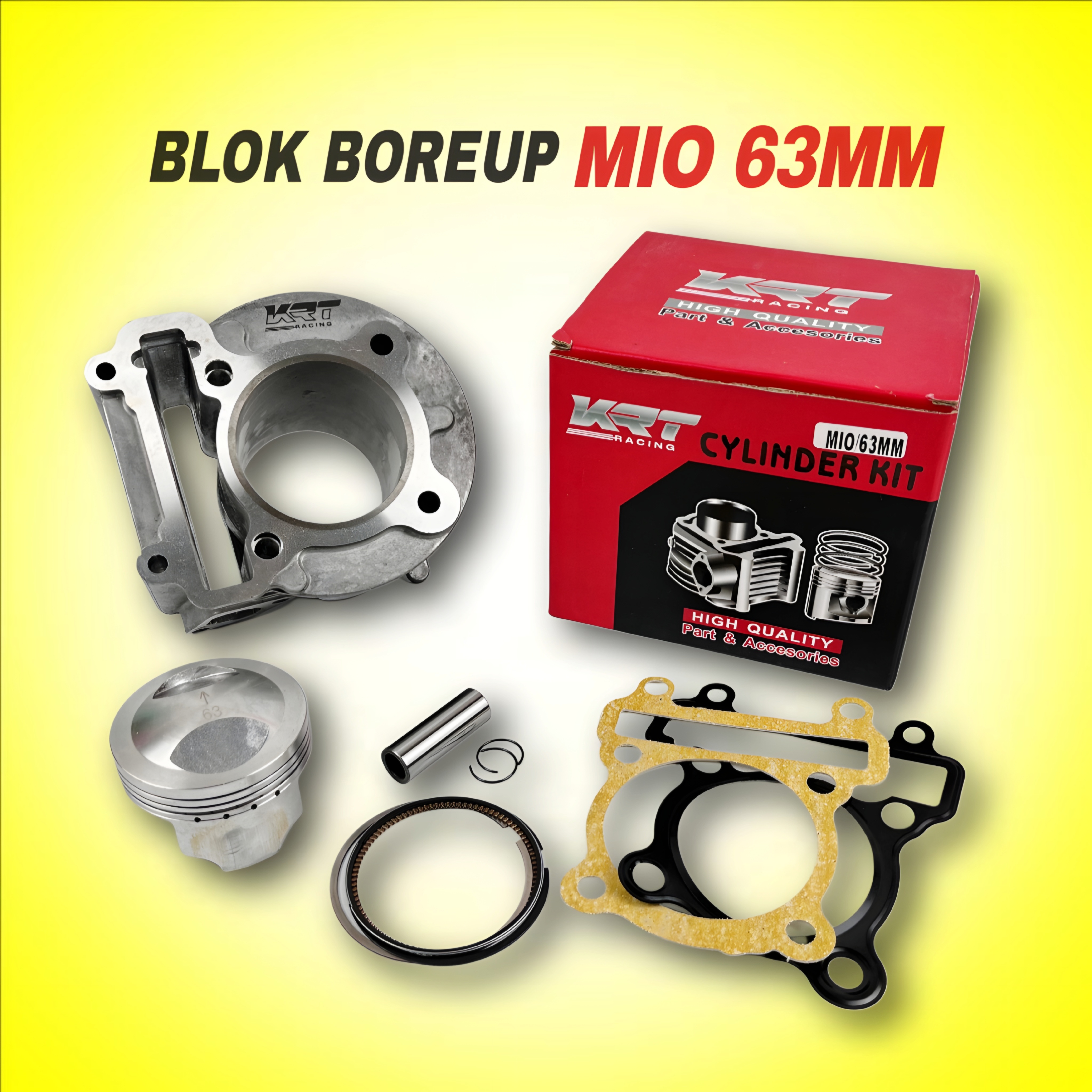 Block Seher boring Paket bore up KRT Yamaha Mio 63mm Harga 475,000 rupiah*Gratis Ongkir
