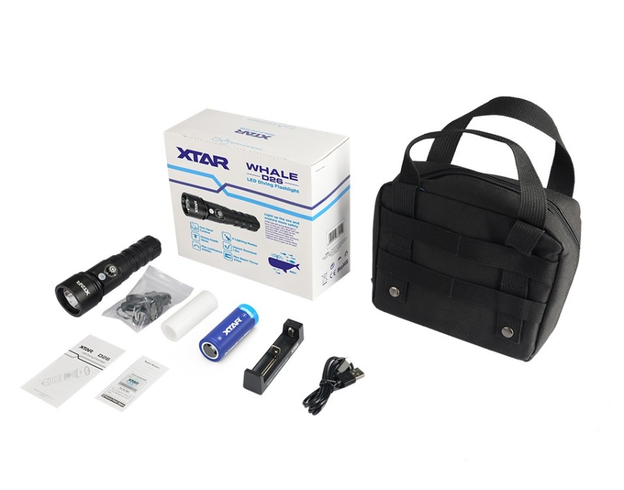 XTAR WHALE D26 1100 LM COOL LIGHT, FULL SET Harga 920,000 rupiah*Gratis Ongkir