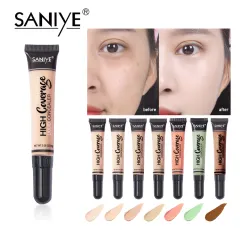 SANIYE  Perfect High Coverage Liquid Concealer with Fine Texture, Soft Brush Head, Natural Ingredients and Suitable for Any Skin