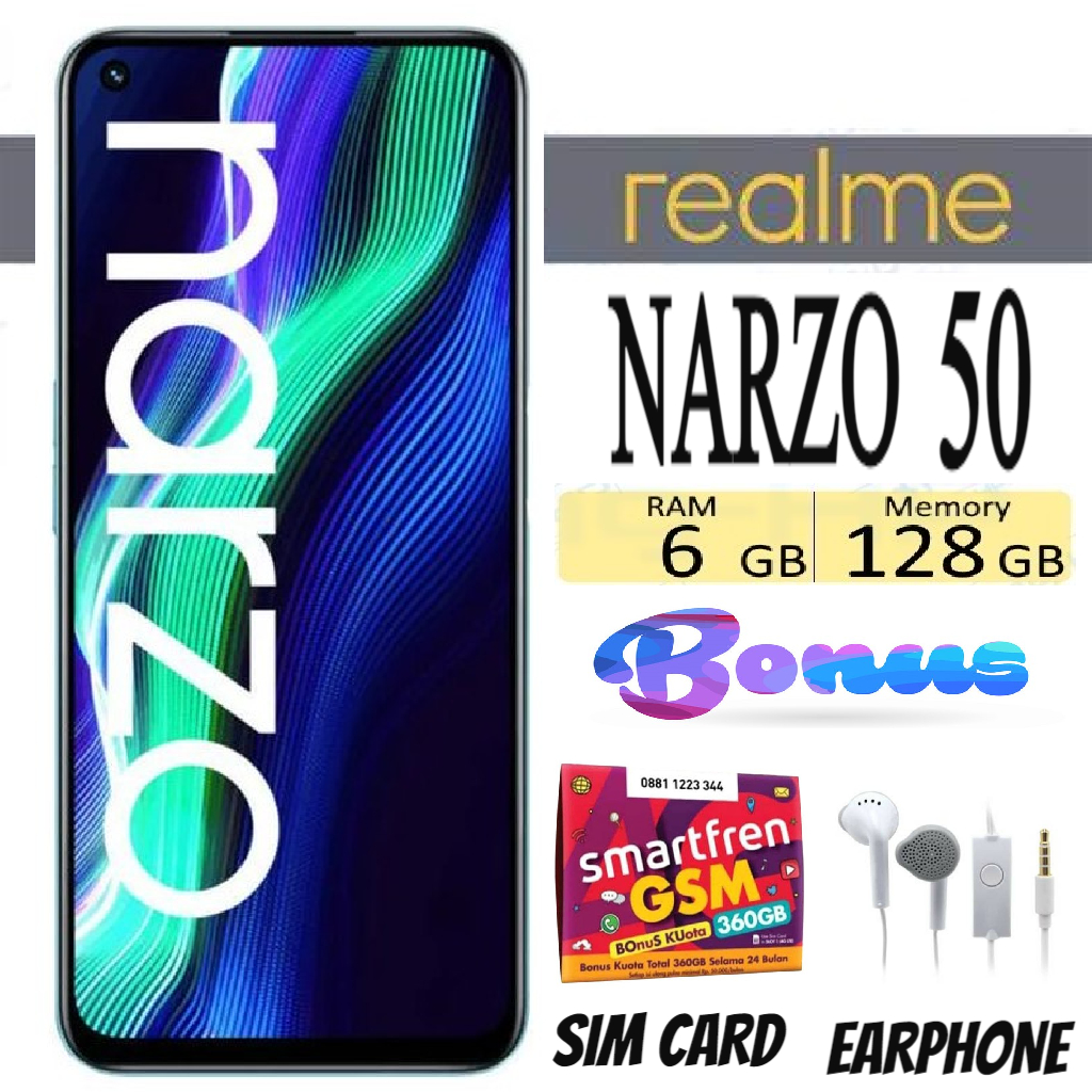 HP REALME NARZO 50 RAM 6/128 GB Sein - PROMO Giá 1,550,000 Đồng*Miễn phí vận chuyển