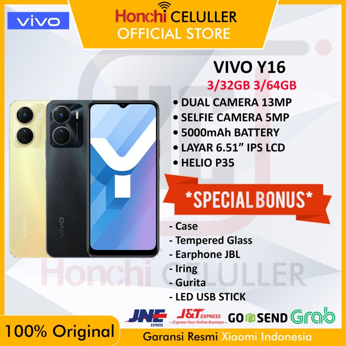 VIVO Y16 3/64 GB 3/32 GB GARANSI RESMI VIVO INDONESIA Giá 1,799,000 Đồng*Miễn phí vận chuyển