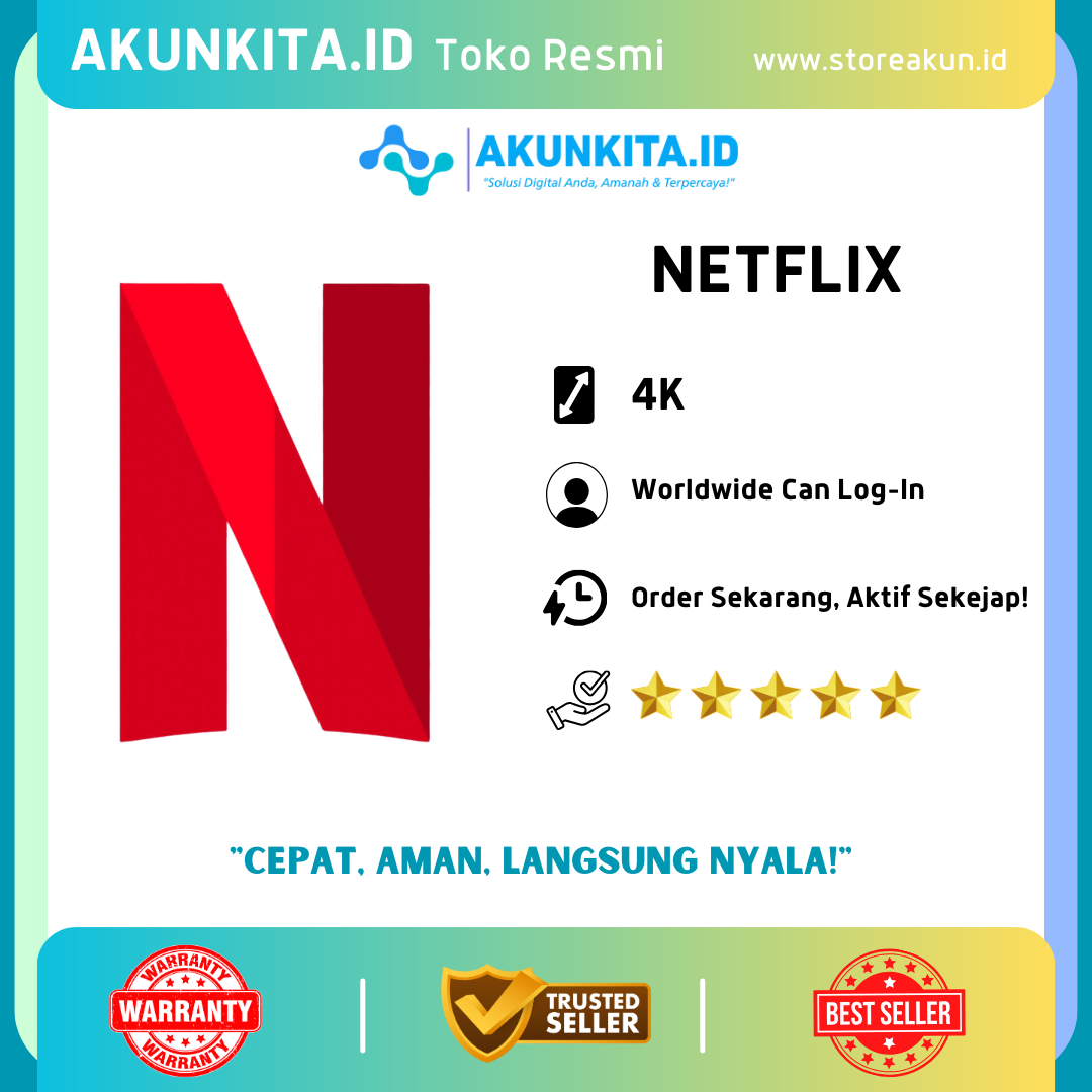 Netflix Premium Package 1 Month - Wide Access & Free Harga 25,000 rupiah*Gratis Ongkir