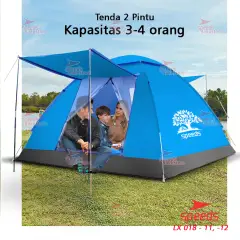 SPEEDS Tenda Camping Family Otomatis Piknik Gunung Mendaki 3-4 Orang Dengan Alas Tenda Anti Air 018-12