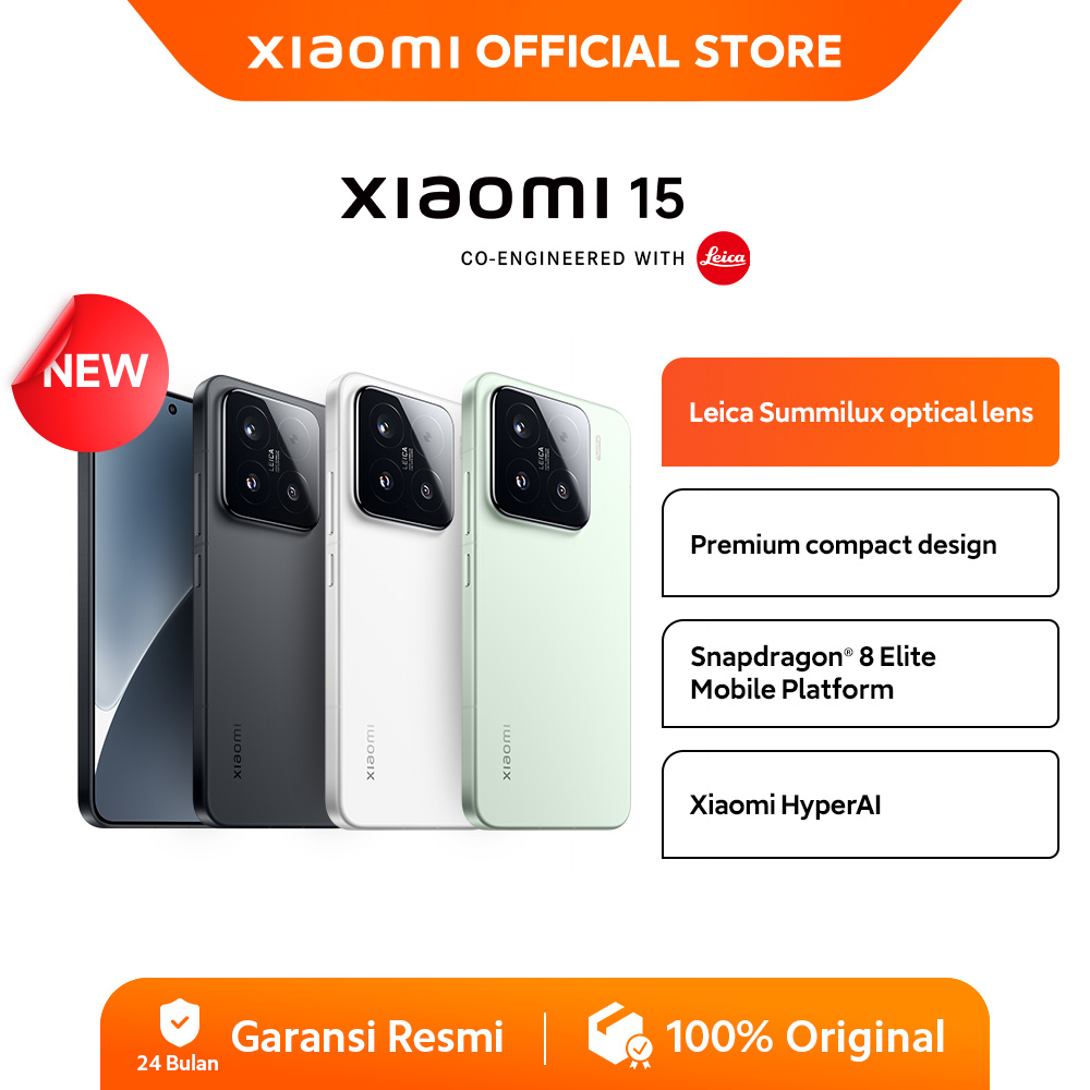 Xiaomi 15 (12/256Gb) (12/512Gb) | Leica Summilux Optical Lens | Premium Compact Design | Snapdragon 8 Elite Mobile Platform | Xiaomi Hyper Ai [Official Store] Harga  11,998,000 Ringgit*Penghantaran Percuma