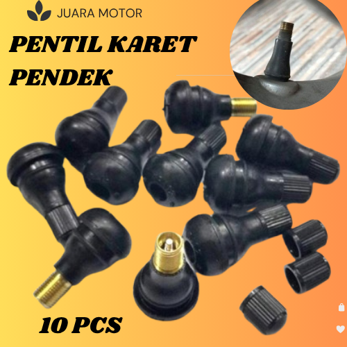 10 Pcs Short Rubber Tubeless Valve for Motorcycle Tires, Good Quality, Universal Harga 9,000 rupiah*Gratis Ongkir