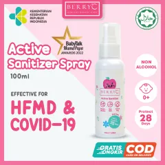 BerryC Active Sanitizer Spray 100ml Food Grade Hand Sanitizer Bayi Anak Kulit Sentitif Non Alkohol