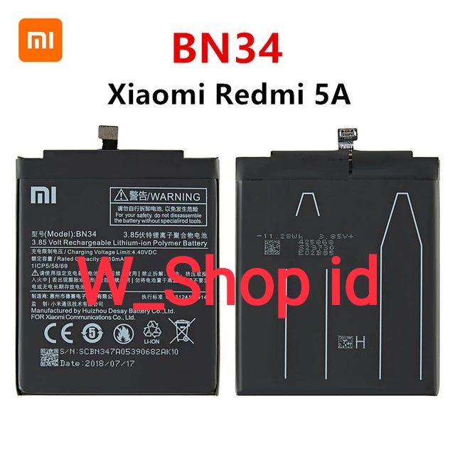 Jual Battery Hp Xiaomi Redmi 5a Bn 34 Terbaru Mar 2025 Lazada