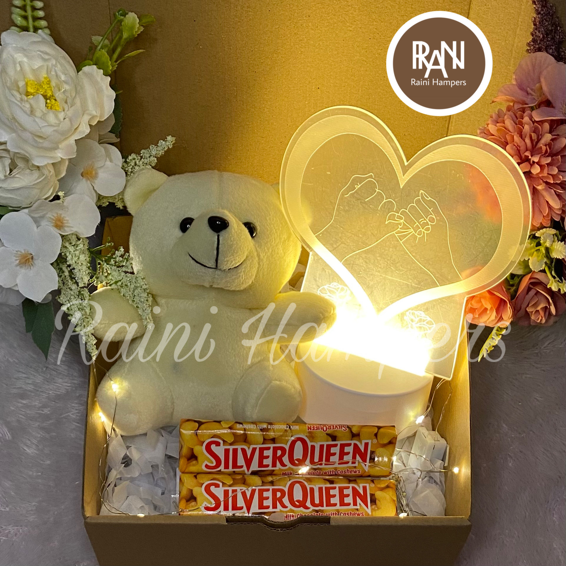 hadiah box Lampu Aesthetic dan Coklat - Hadiah Ulang Tahun Coklat - Kado Valentine - Kado Untuk Cewek…