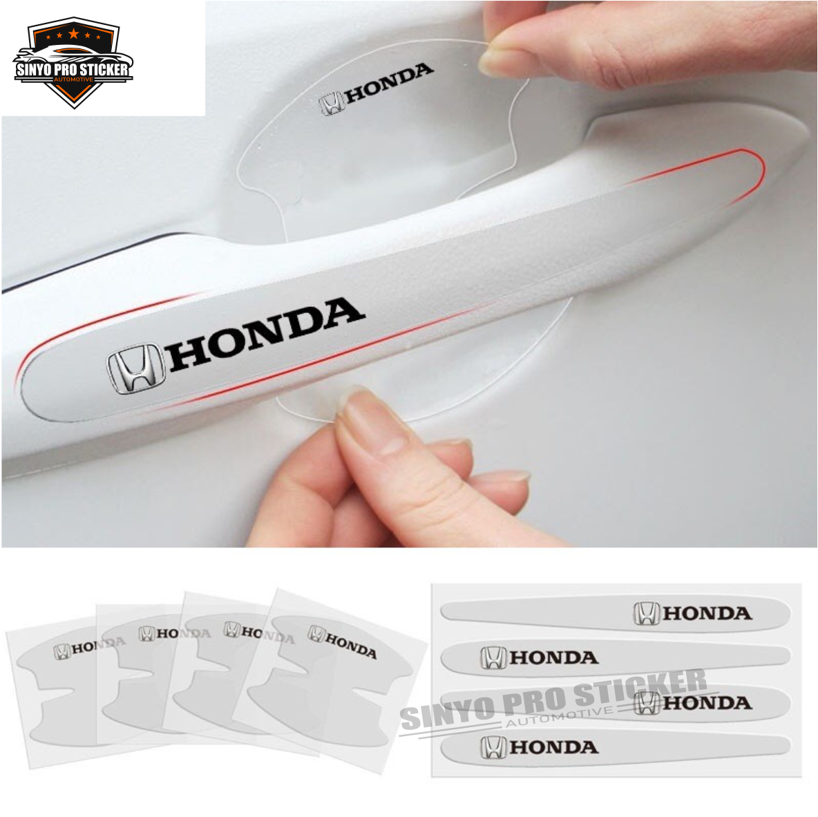 8 pcs / set Pegangan pintu pelindung anti gores / stiker sisi anti aus pintu / pelindung pegangan pintu untuk Mitsubishi Toyota Honda Nissan Harga 9,000 rupiah*Gratis Ongkir