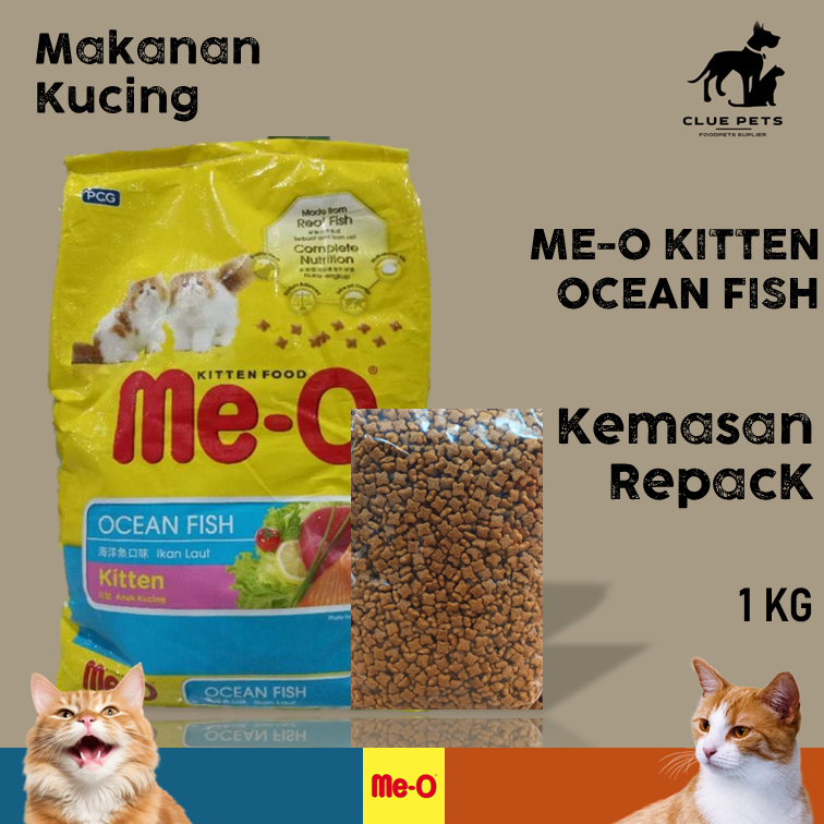 More Promotions! !!!! Meo Kitten Ocean Fish Cat Food 1kg Repack | Me-O Kitten Ocean Fish Repack Packaging 1kg Harga  37,500 rupiah*Gratis Ongkir