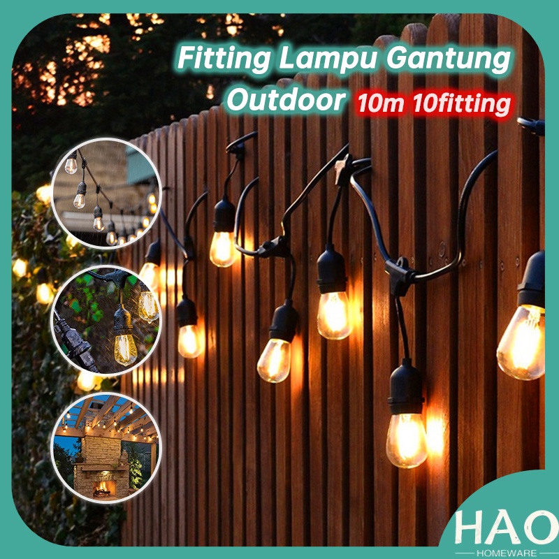 Harga lampu hias	 Fitting Lampu Gantung Outdoor 10 Meter 10 Fitting/ Lampu Gantung Dekorasi/Kabel Fitting Outdor/Lampu 	