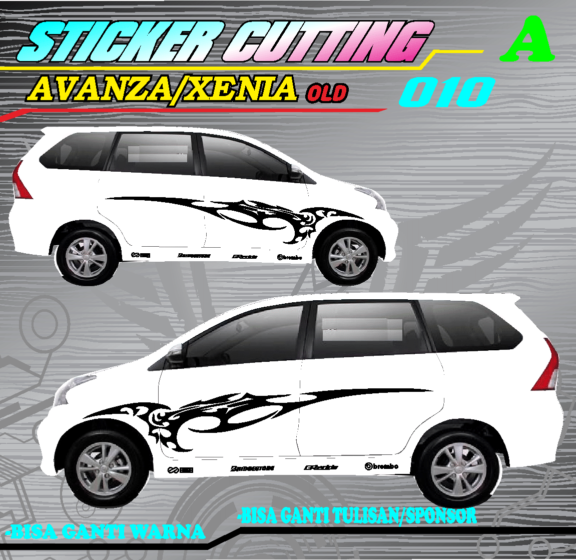 #STICKER CUTTING# #STRIPING VARIASI LIS MOTIF GRAFIS KEREN TERLARIS TOYOTA AVANZA XENIA OLD -010 Harga 250,000 rupiah*Gratis Ongkir