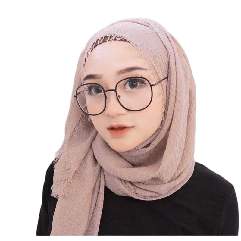 jilbab pashmina crinkle warna pink