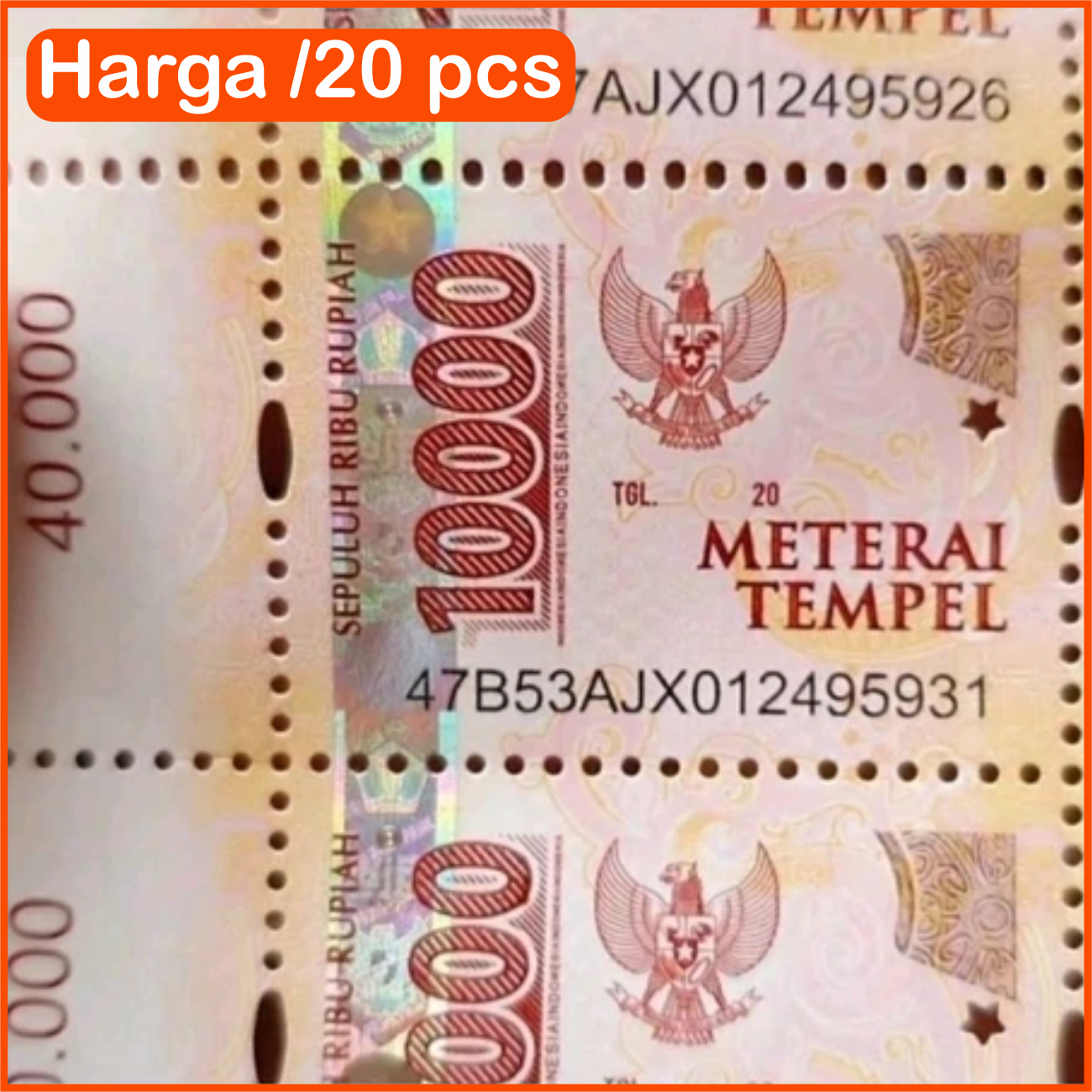 (20 PCs) material 10000 RP 10rb UV translucent paste original post Harga 133,000 rupiah*Gratis Ongkir