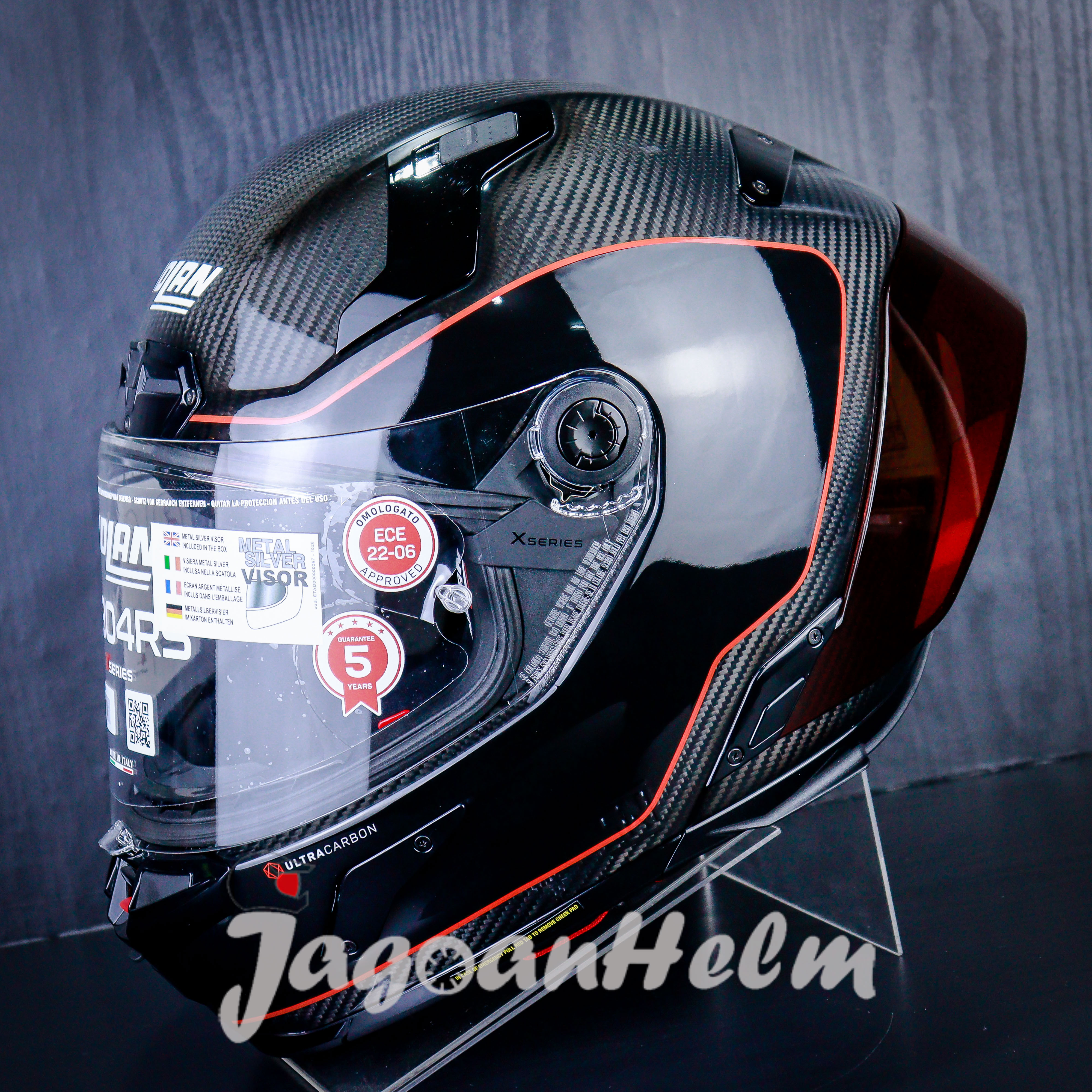 NOLAN X804 RS ULTRA CARBON ASSO DI PICCHE 342 | BLACK RED | X-804 SNI -ECE Harga 13,200,000 rupiah*Gratis Ongkir