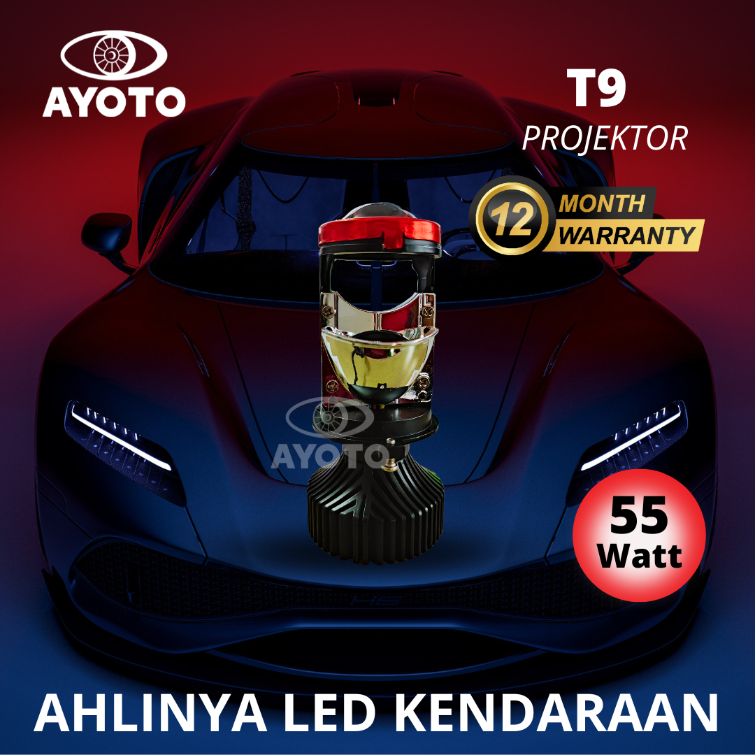 2 Buah Lampu Depan Mobil LED AYOTO T9-H4 AYOTO Hi/Lo 36W/18W 8000LM/4000LM 6000K Harga 623,000 rupiah*Gratis Ongkir