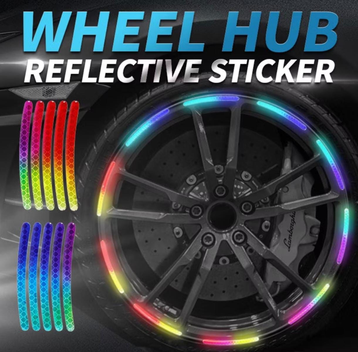 STIKER VELG RAINBOW REFLEKTOR MOBIL MOTOR 20 PCS Harga  15,000 Ringgit*Penghantaran Percuma