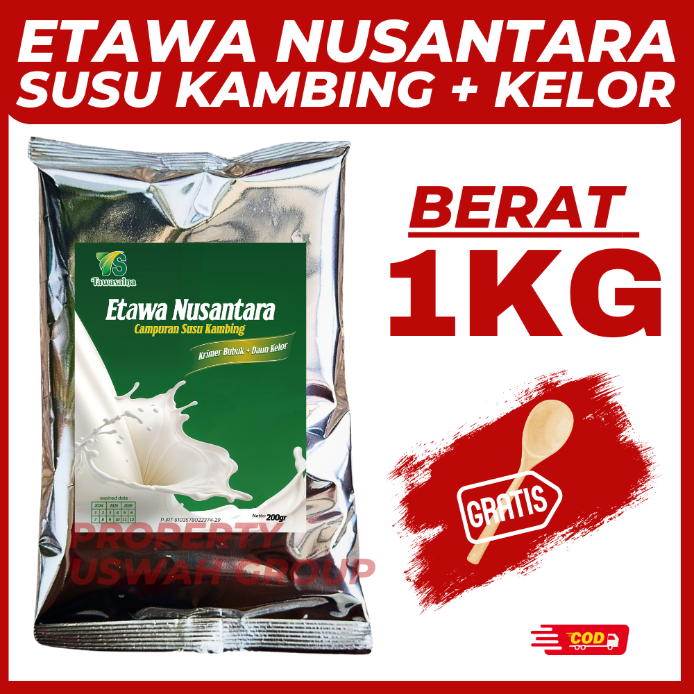 Susu Kambing Etawa NUSANTARA USWAH 1KG Untuk Tulang, Penderita Diabetes, Kolesterol, Maag, Asam Lambung BUKAN ETAWALIN Harga 66,981 rupiah*Gratis Ongkir