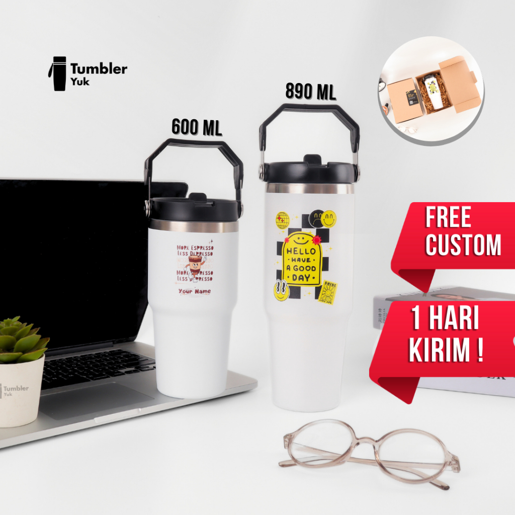 Custom Stainless Tumbler 890ml 600ml Thermos Hot & Cold Resistant Coffee Drinking Bottle Bpa Free Insu…