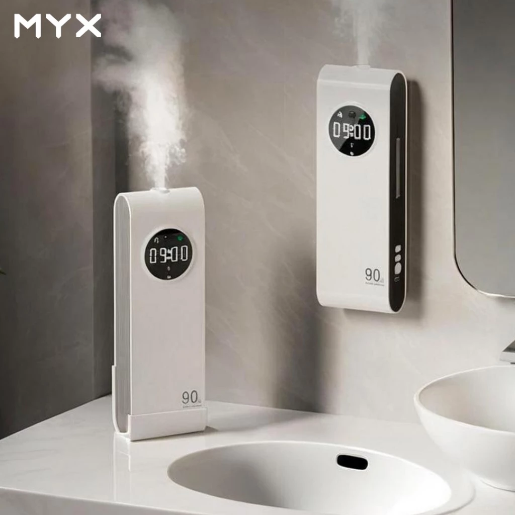 Myx W7 automatic aroma diffuser with night light, 90 ml capacity, smart sensor, dual modes and LCD dis…