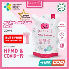 BerryC Active Sanitizer Refill 200ml Food Grade Hand Sanitizer Bayi Anak Kulit Sensitif Non Alkohol