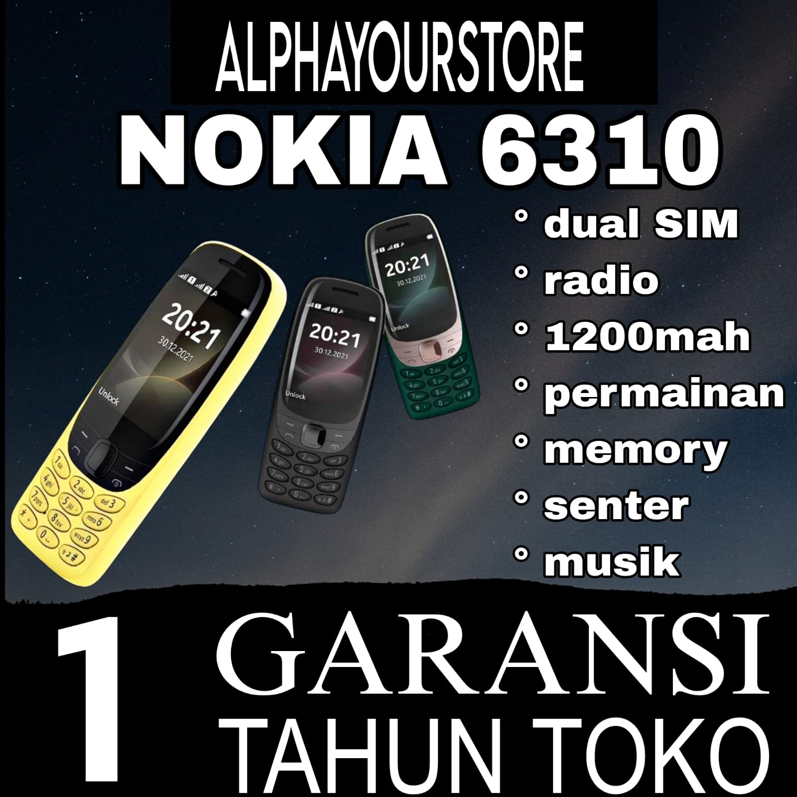 HP NOKIA 6310 2021 (BARU) [GARANSI 1 TAHUN] Kamera, Bluetooth, Musik, Radio, Slot Memori, Dual SIM Harga  191,963 Ringgit*Penghantaran Percuma