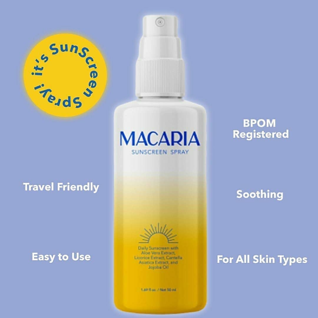 review macaria sunscreen spray