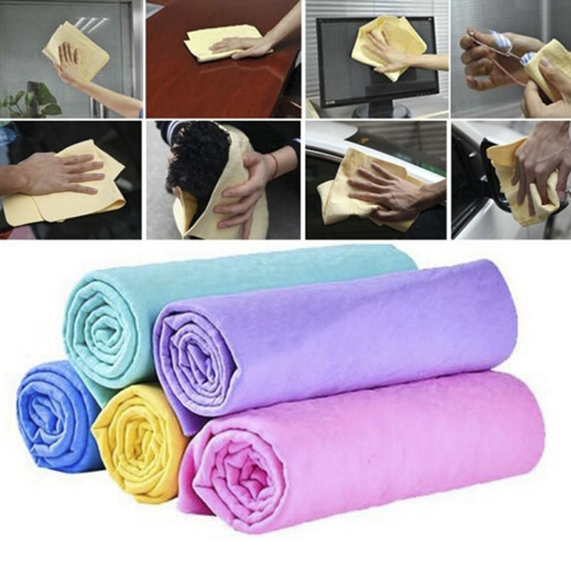 PVA Towel Simulated Deerskin Chamois High Absorbent Wipes Car Kitchen Cleaning 