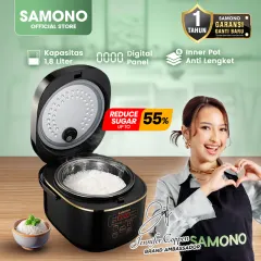 SAMONO Smart Rice Cooker Low Carbo Karbo Rendah Gula Kapasitas 1.8 Liter 7 Fungsi Memasak Garansi 1 Tahun SW-RCEB18