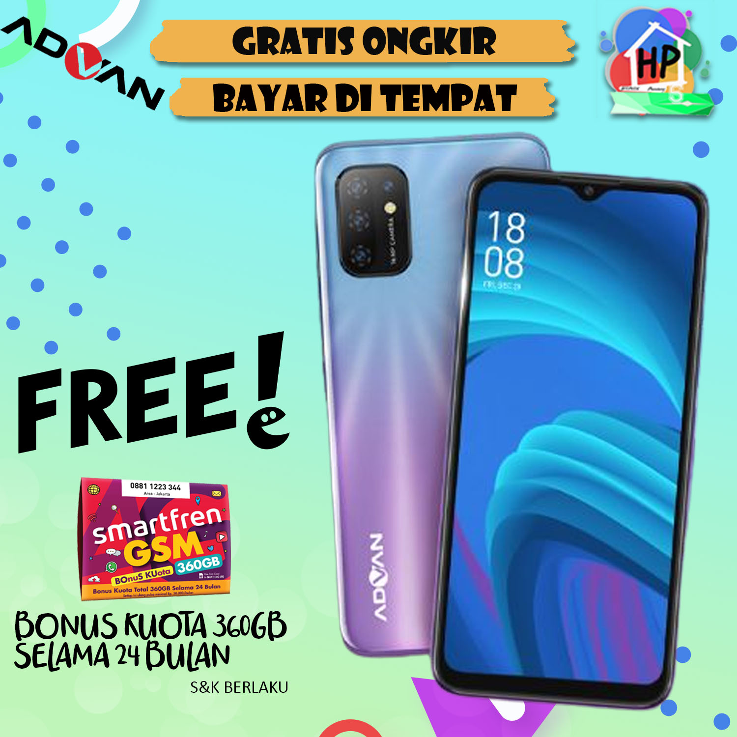 Advan G9 Pro 6GB/64GB Android 10 5.200 mAh Battery 6.6\