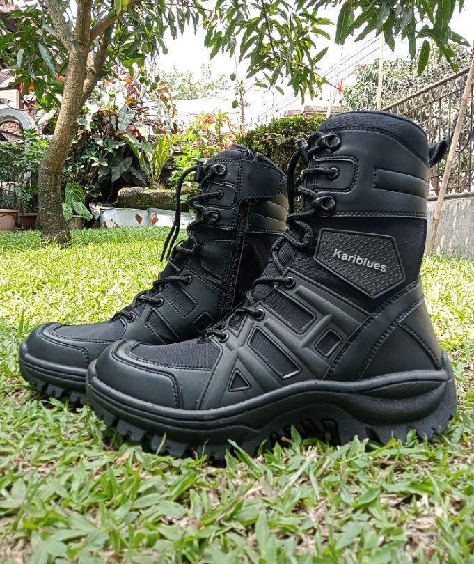 Sepatu Boots Militer Safety PDL TNI POLRI Taktis KariBlues Harga  178,521 rupiah*Gratis Ongkir