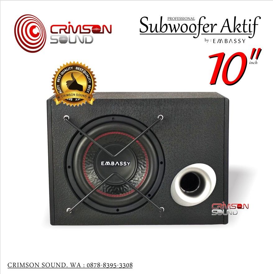Speaker Subwoofer Aktif 10 inch BOX Embassy Trojan EMS - 10 Harga 940,000 rupiah*Gratis Ongkir