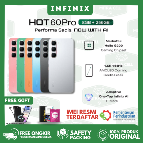 Infinix Hot 60 Pro [8/128Gb] [8/256Gb] Harga 2,199,000 rupiah*Gratis Ongkir