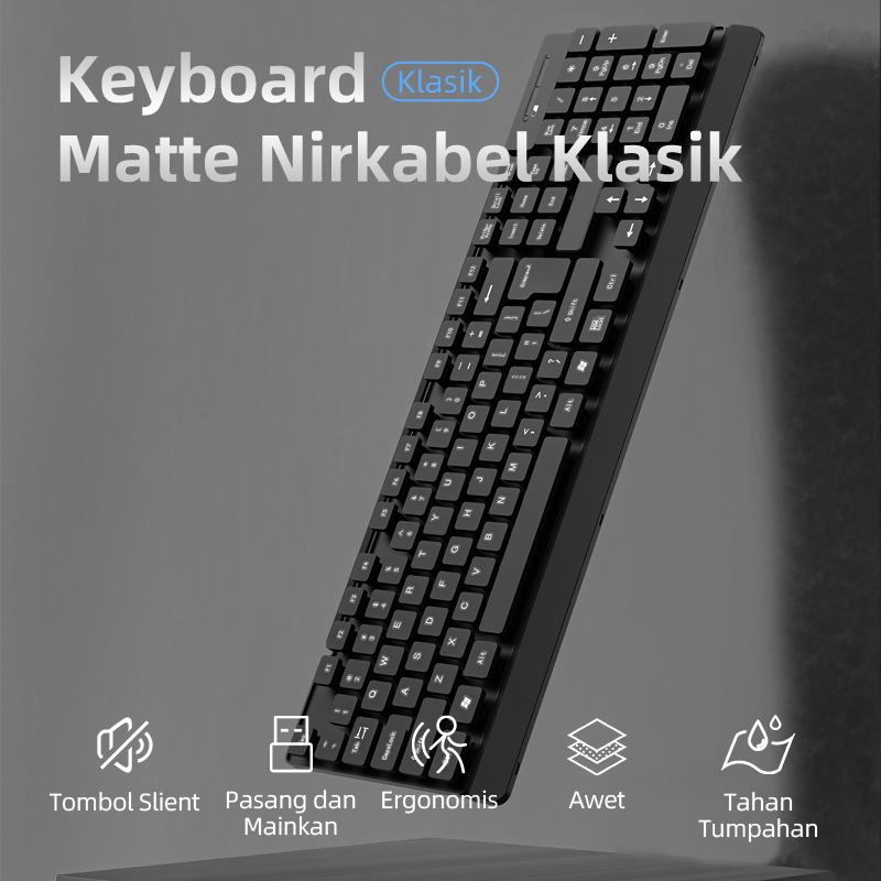 keyboard USB nirkabel gaming bluetooth mini portabel