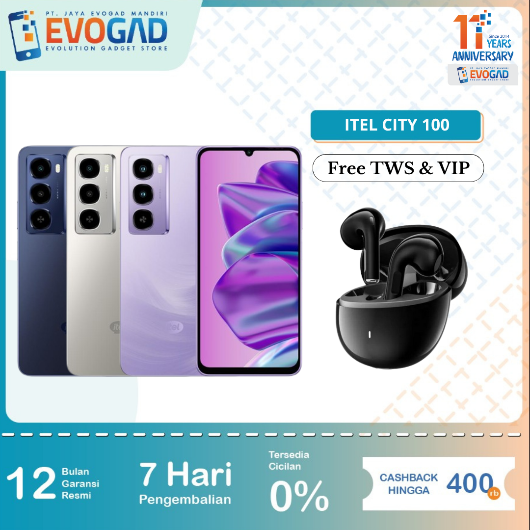 Itel City 100 8/128Gb, Unisoc T7250 6.75Inch 90Hz High Brightness Display 5200 Mah | Itel Indonesia Official Warranty 1 Year Giá 1,265,000 Đồng*Miễn phí vận chuyển