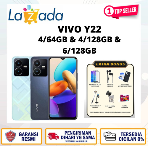 Vivo Y22 6/128GB Helio G85 gaming processor warranty Harga  1,310,000 Ringgit*Penghantaran Percuma