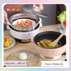 [COD] Panci Listrik Stainles Kukus Teflon Serbaguna Multifungsi Panggang BBQ Sup Kukus Rebus Free Kukusan