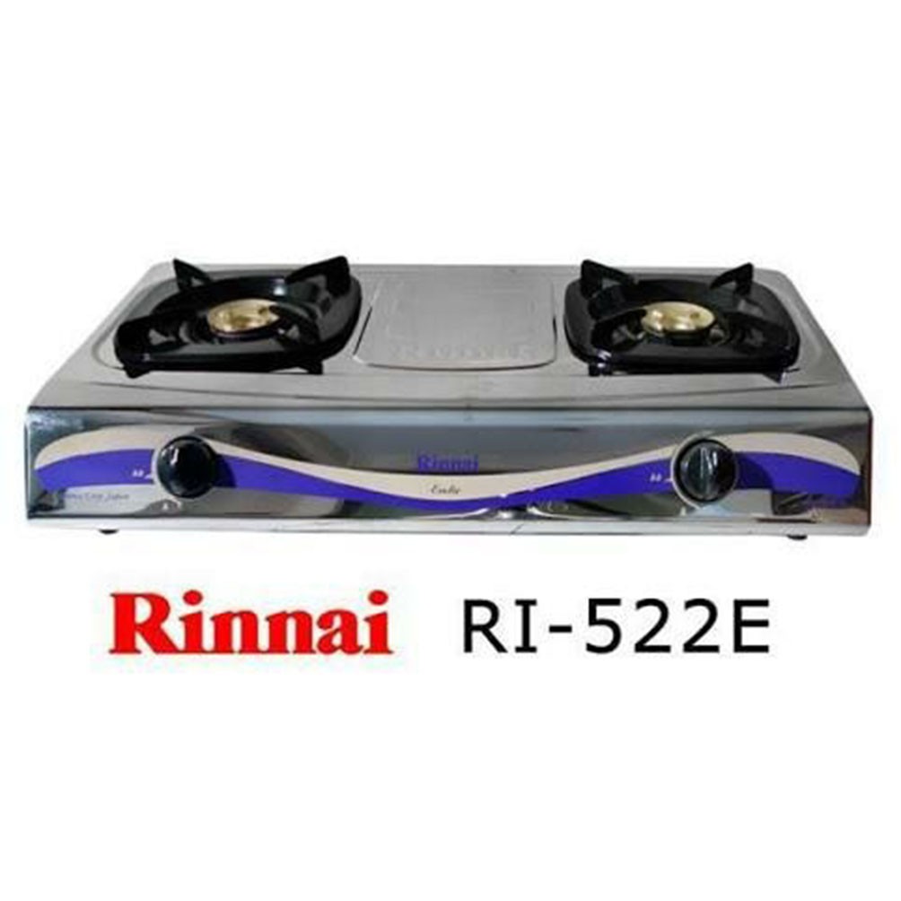 Rinnai Kompor Gas 2 Tungku Stainless Steel RI-522E Free Selang gas sni |  Lazada Indonesia