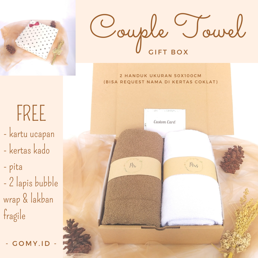 COUPLE TOWEL gomy.id pernikahan hadiah box hampers kado hadiah pernikahan nikahan perkawinan ulang tah…
