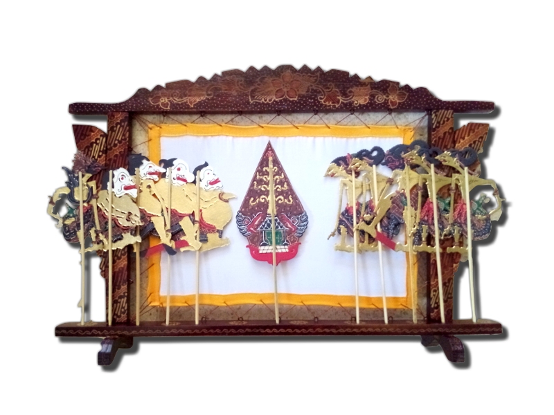 Miniatur Pagelaran Wayang Kulit Koleksi Hiasan Meja Kerajinan