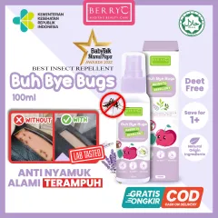 BerryC Buh Bye Bugs 100ml Anti Nyamuk Spray Anak Bayi Alami No DEET Mosquito Repellent Natural