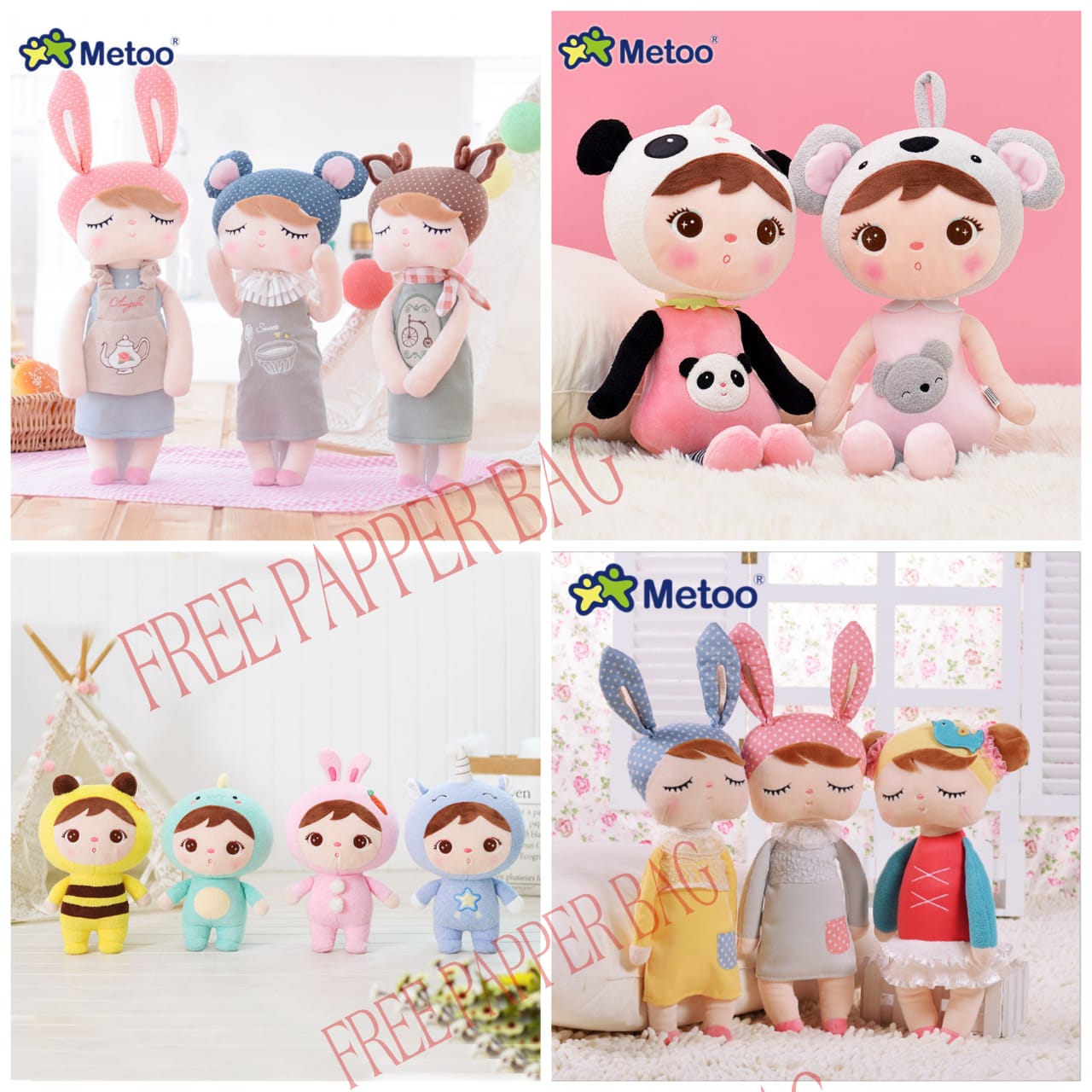 GU Boneka Metoo Angela, Metoo Kelinci, Rusa / Boneka Metoo Original