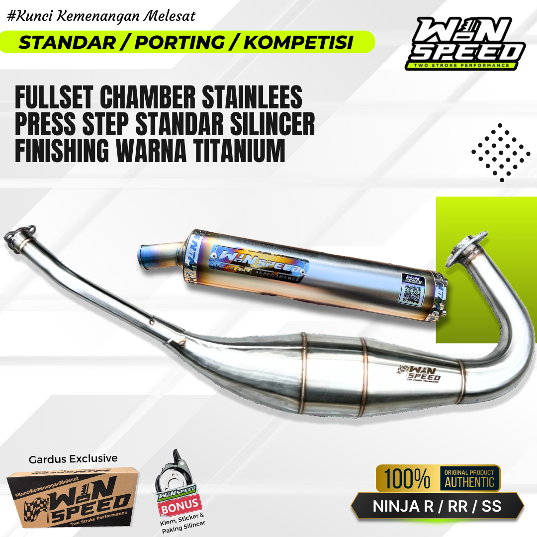 Knalpot Ninja R RR SS Full Stainles Press Super Garing Kemrincing Finishing Titanium Step Standar Giá 1,320,000 Đồng*Miễn phí vận chuyển