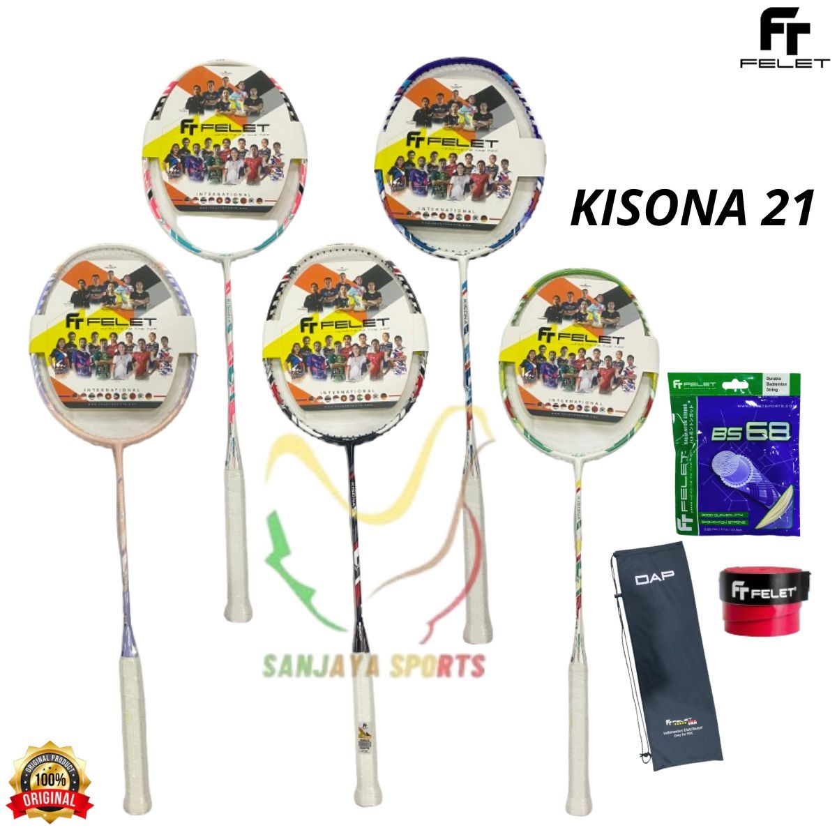 Racquet felet raket tin badminton felet Kissa 21 original - Merek Felet Harga 400,000 rupiah*Gratis Ongkir