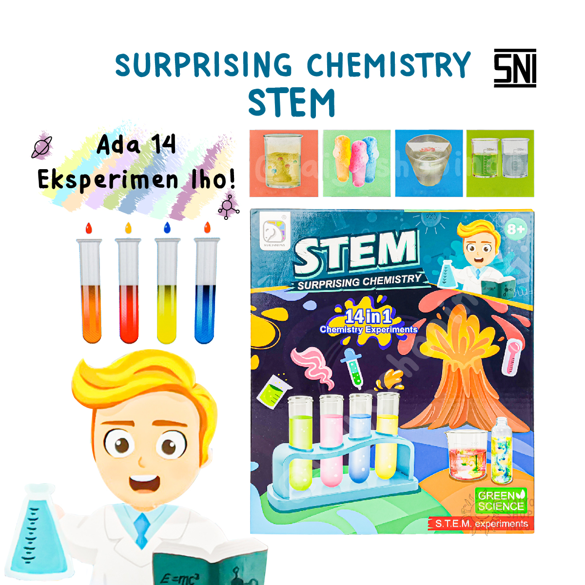 TAIYO Mainan Anak STEM Surprising Chemistry Edukasi Sains Science Eksperimen 14in1