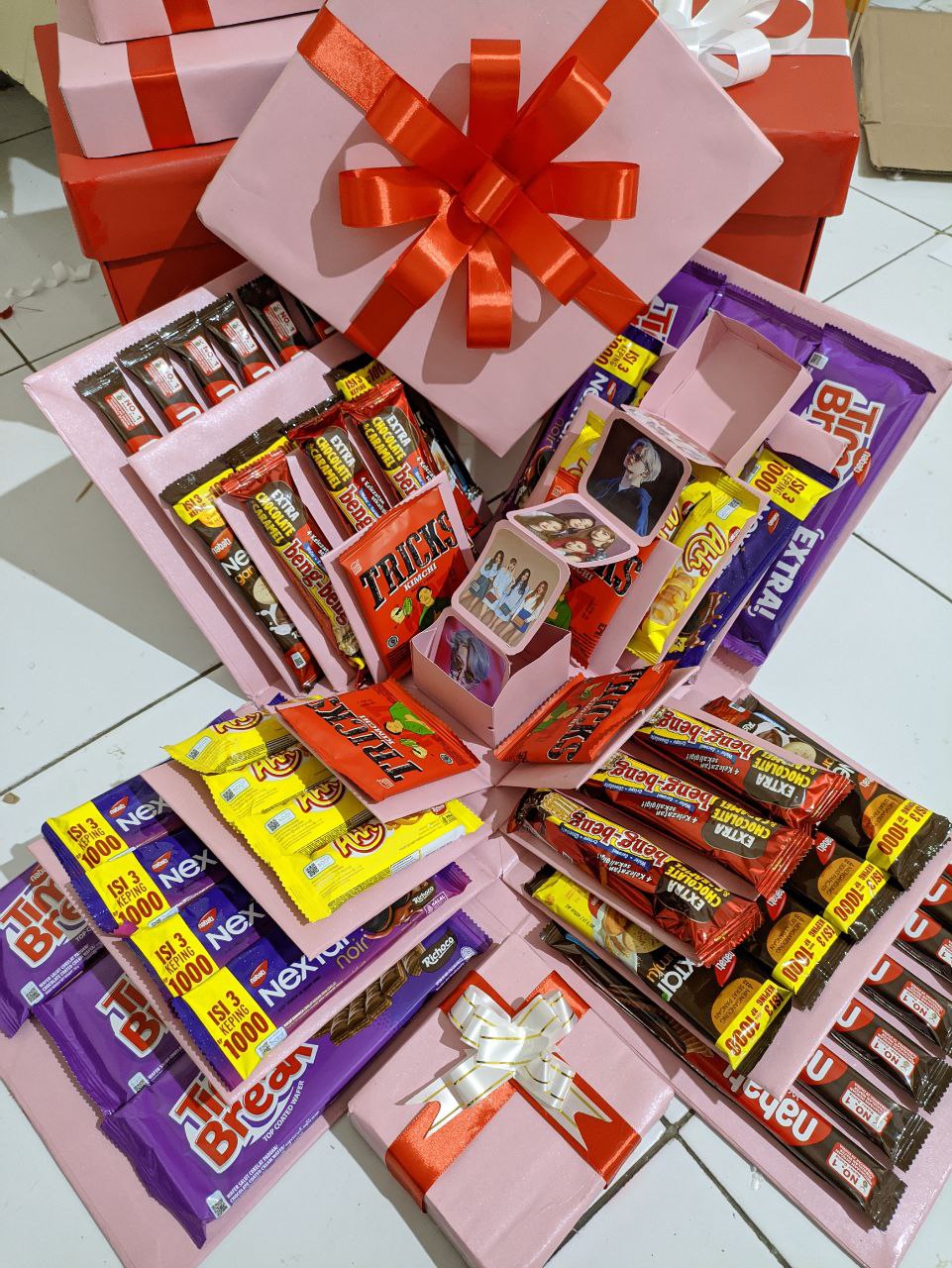 Ekplosion box snack / surprise box / snack tarik foto costume gratis pasang foto