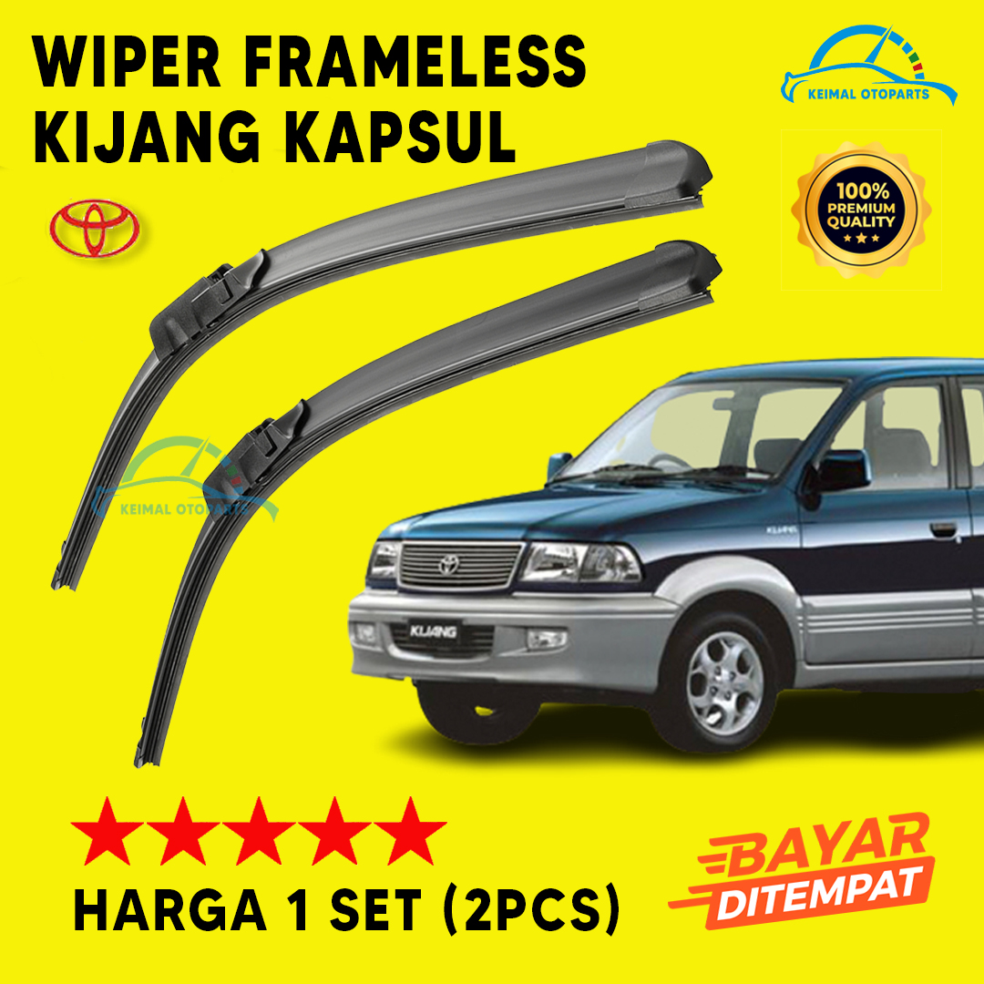Wiper Kijang Kapsul Sapuan Kaca Mobil Model Frameless Banana Karet 1 Set Wifer Mobil Toyota Kijang Kapsul LGX Variasi 1 set Harga 48,000 rupiah*Gratis Ongkir