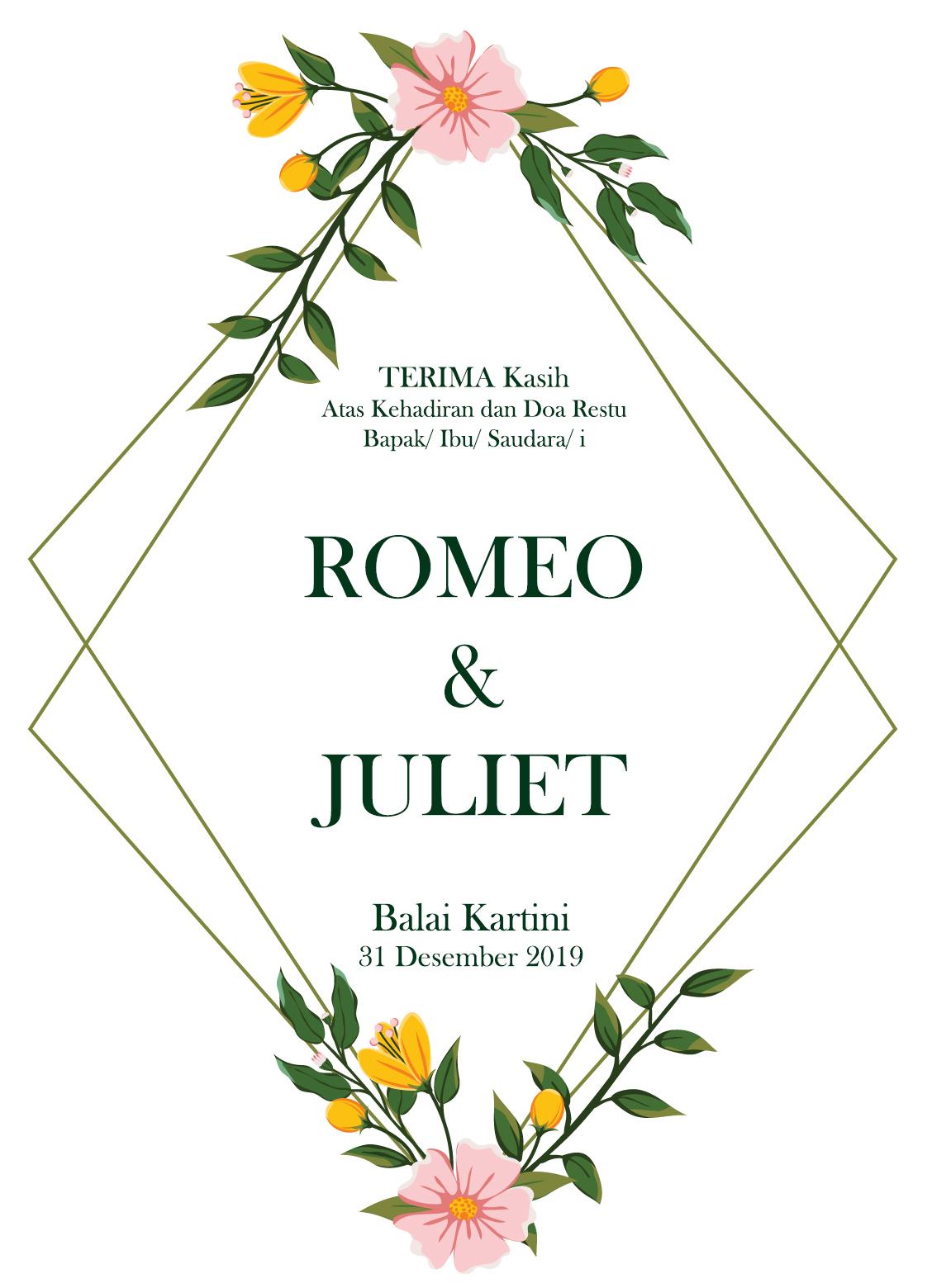 Ukuran Kartu Ucapan Terima Kasih Souvenir Pernikahan