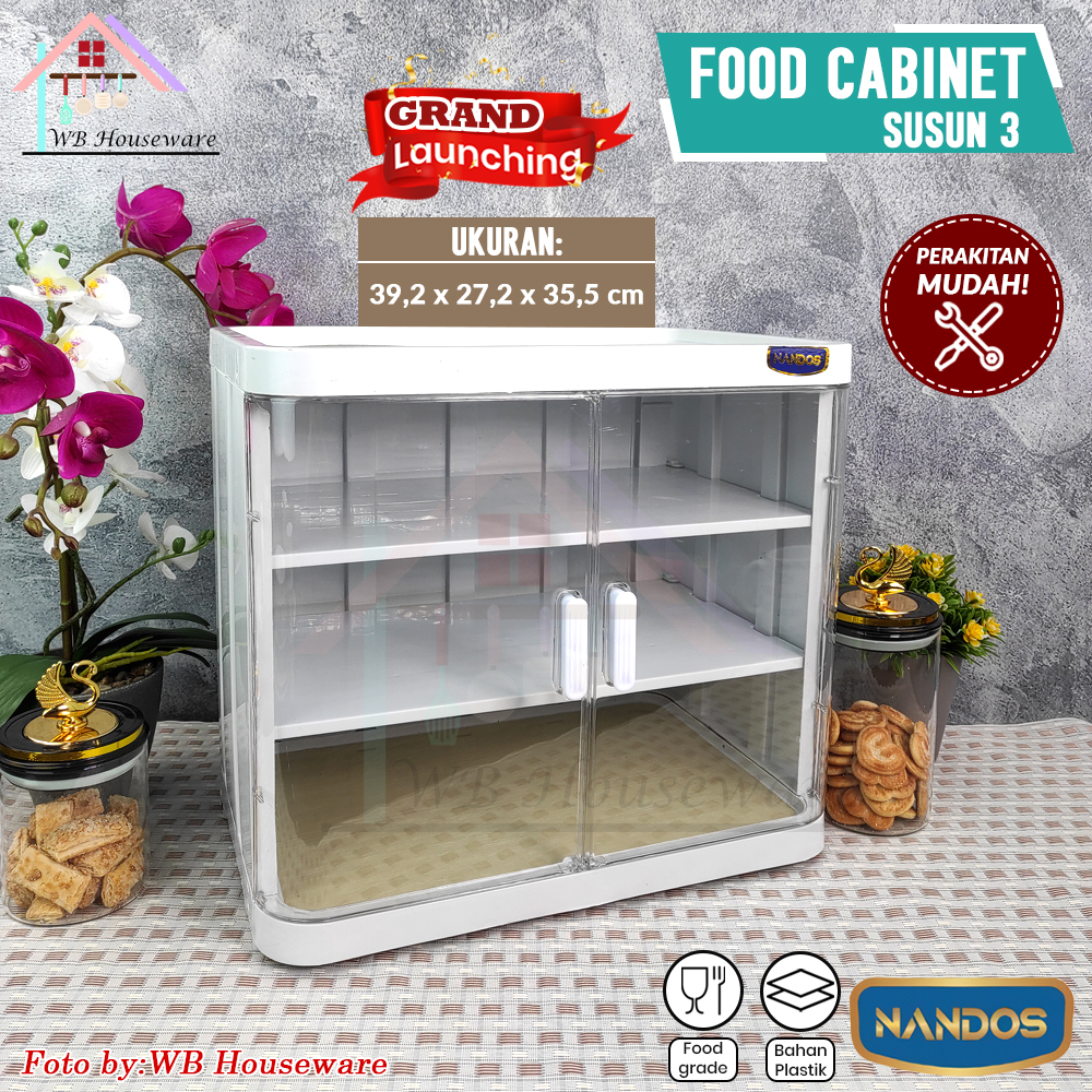 Rak Serbaguna Multifungsi Food Cabinet Nanbos Bistro Tempat Penyimpanan Makanan Tertutup Transparan Harga  126,360 rupiah*Gratis Ongkir