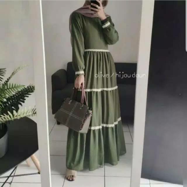 HIFZA DRESS UKURAN S.M.L.XL // dress wanita // gamis muslim // baju muslim